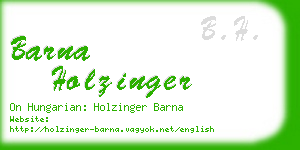 barna holzinger business card